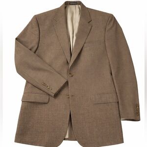 Lauren Ralph Lauren Blazer Men 46L Brown Tweed Wool Sport Coat Classic Tall